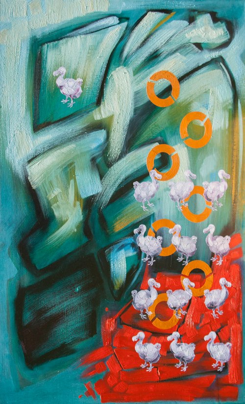 Dodo no vuelve Óleo sobre superficie rígida 122 x 84 cm.